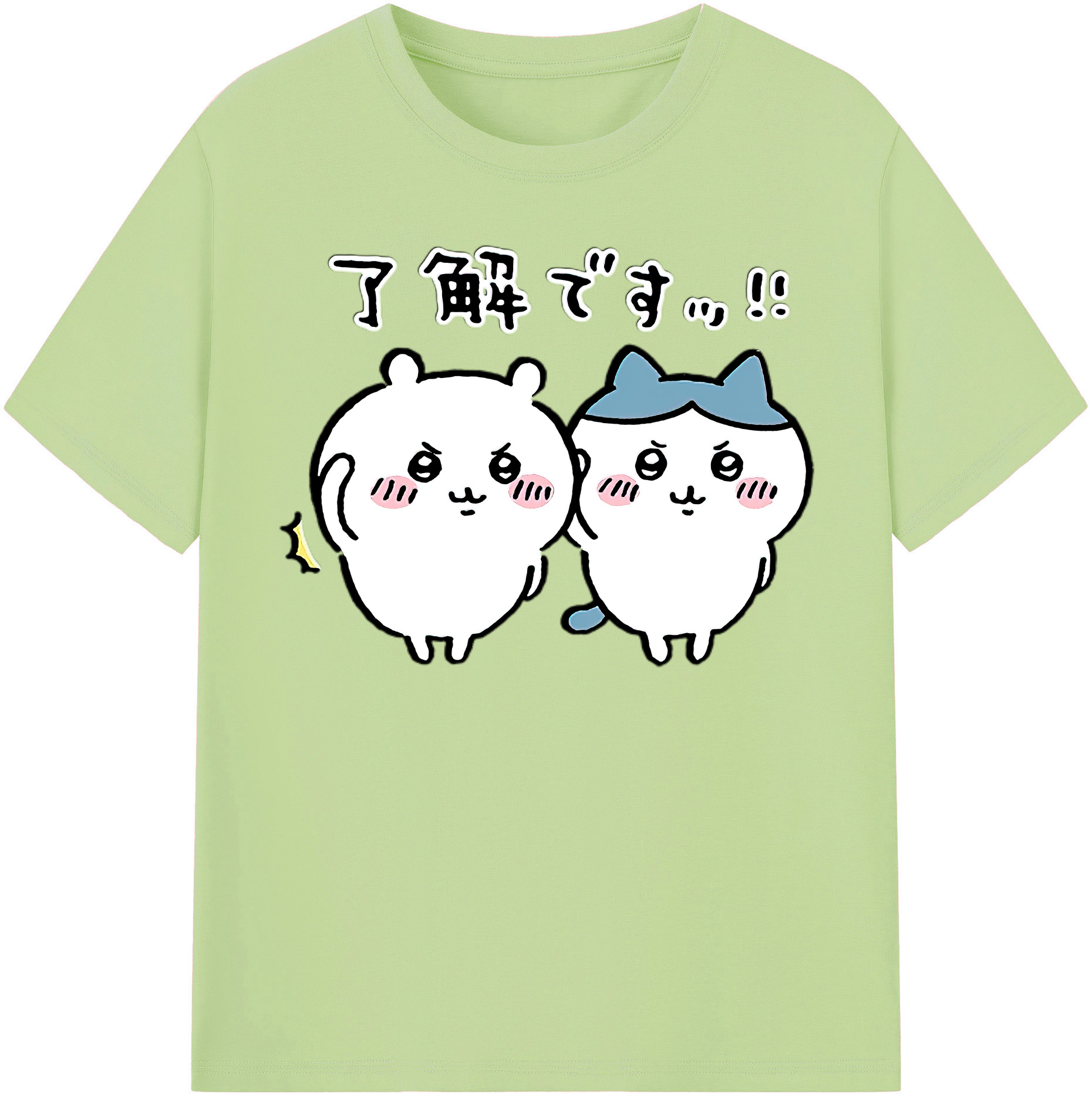 （画像用） ちいかわ ハチワレ Chii-kawa hachiware 綿100％半袖Tシャツ（フロントプリント）